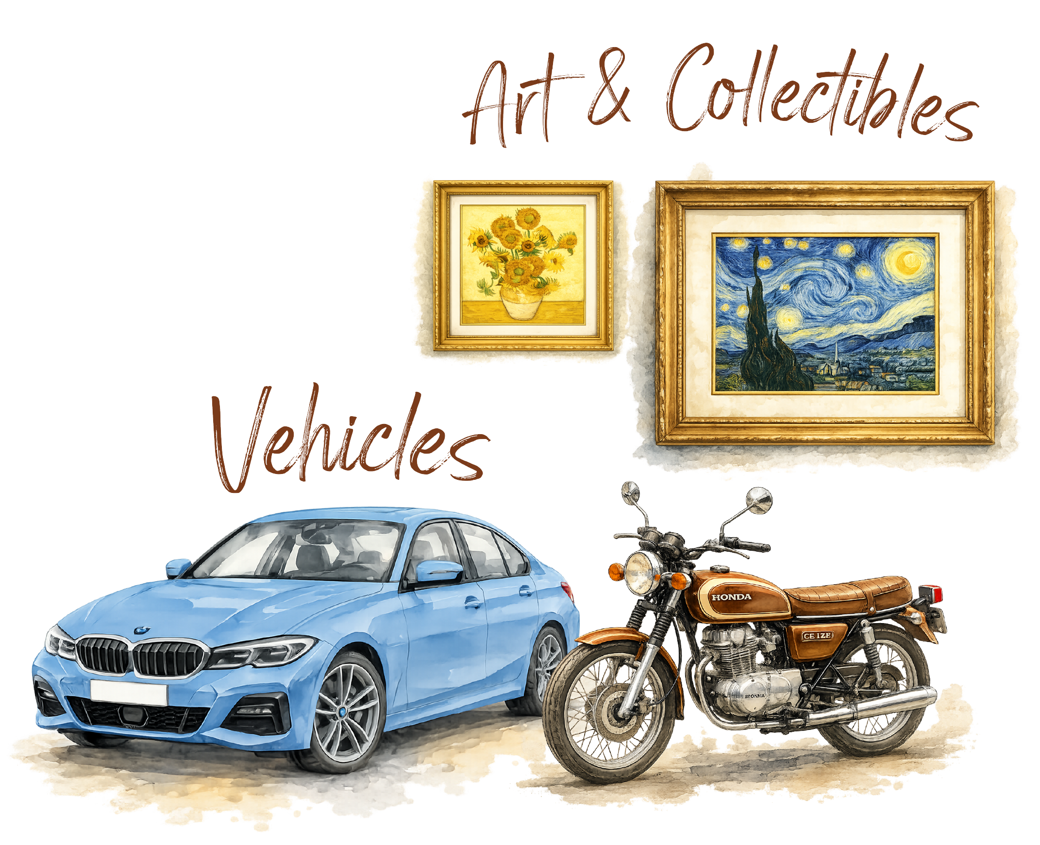 Art, Collectibles & Vehicles